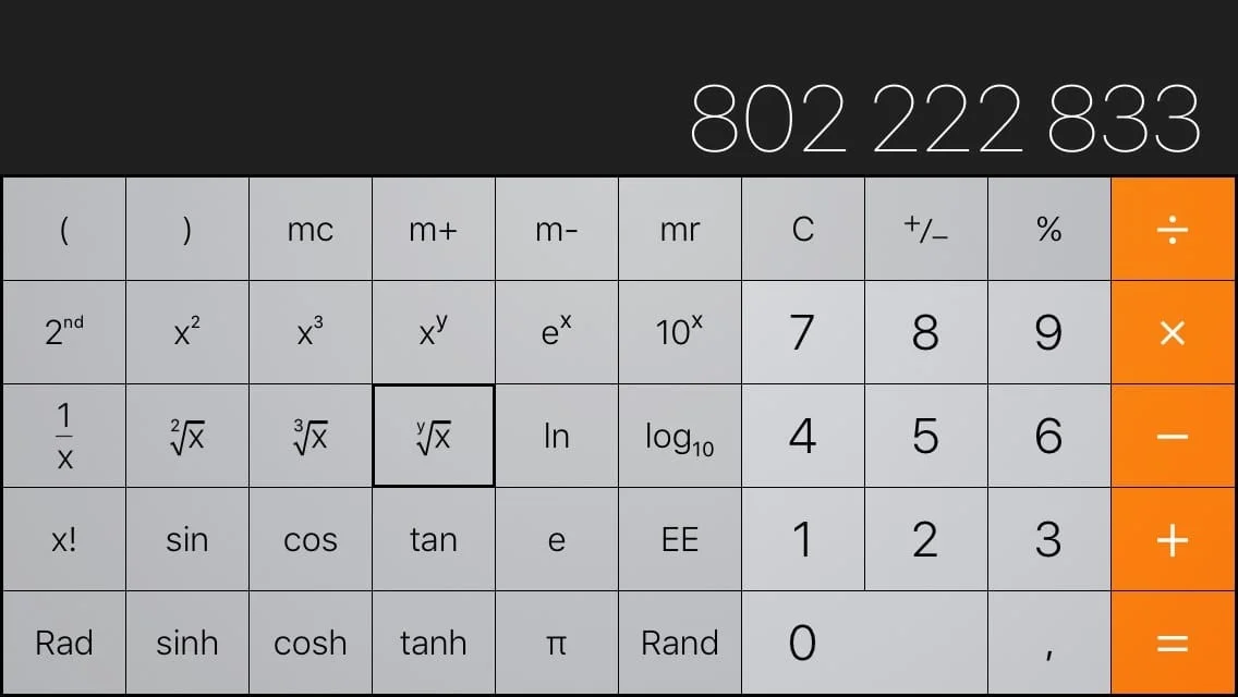 Inžinerinė skaičiuoklė iPhone