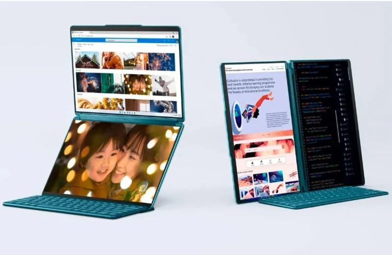 Lenovo kompiuteris su 2 ekranais